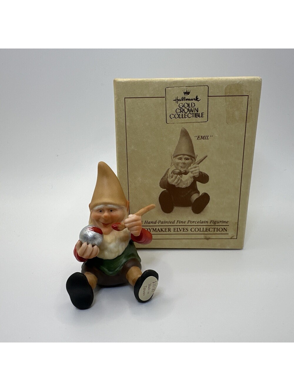 Hallmark Gold Crown figurine 1987 Toymaker Elves Collection Santa's Helper Emil